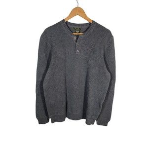 Eddie Bauer‎ Men's Gray 100% Cotton Long Sleeves Pullover Sweater size XL TALL